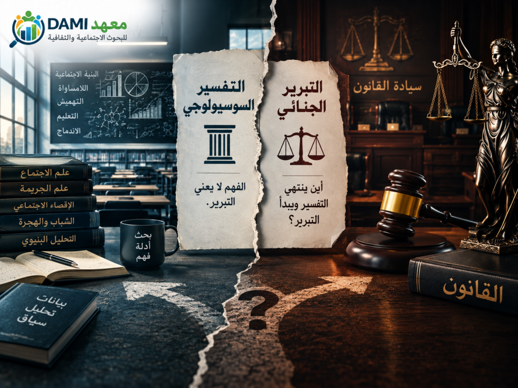 التفسير السوسيولوجي والتبرير الجنائي – الفخ الأكاديمي – DAMI Institute